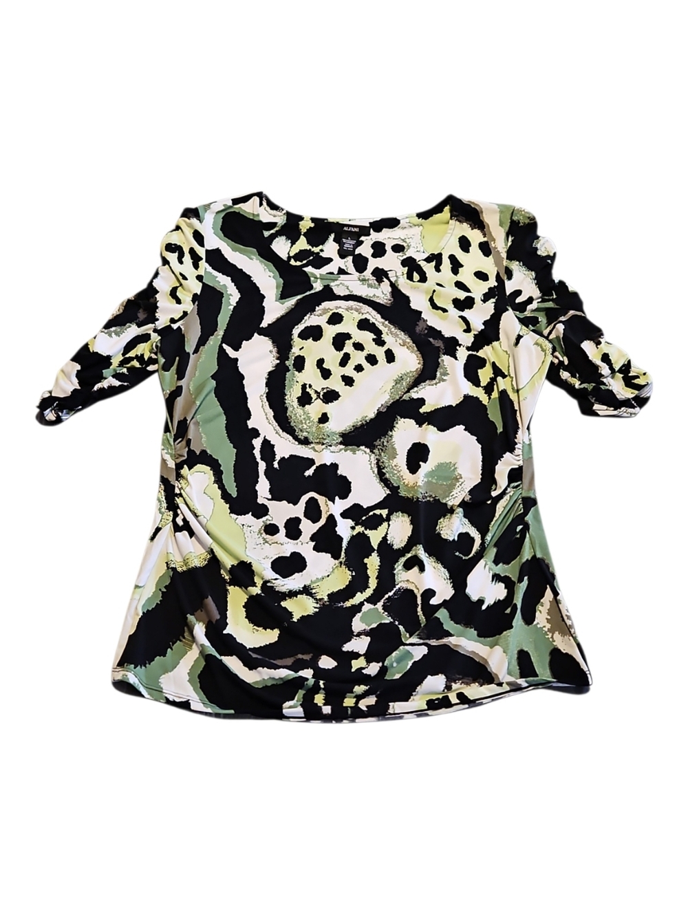 Alfani Top, Shirt Abstact Print 3/4 Sleeves. Womens Size L - Picture 3 of 3